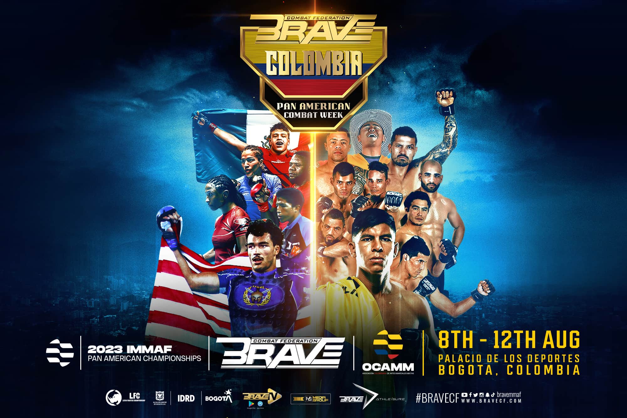 El Campeonato Panamericano de MMA será parte de la Semana Panamericana del Combate BRAVE CF en Colombia